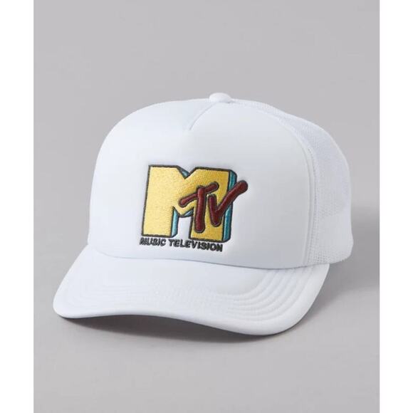 American Eagle MTV Trucker Hat Mesh Cap Adjustable Adult Unisex Music Television - Picture 1 of 3